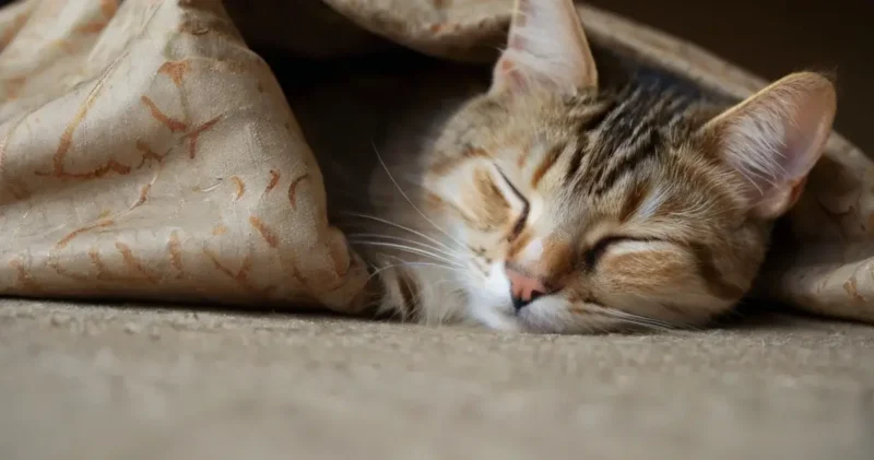 cat burrow under blanket 
cat sleeping under blanket 